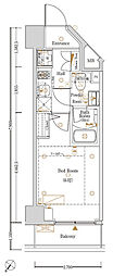 Log登戸station west 1Kの間取図画像