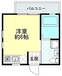 JR総武線 新小岩駅 徒歩10分の賃貸アパート 2階ワンルームの間取り