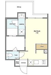 エルスタンザ代々木 2階ワンルームの間取り
