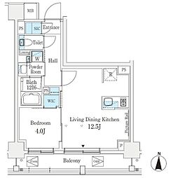 J.GRANCourt品川西大井EAST 1LDKの間取図画像