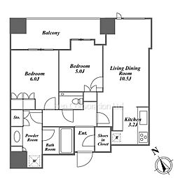 ブランズ四番町 10階2LDKの間取り