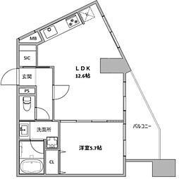 ハイライフ恵比寿 1LDKの間取図画像