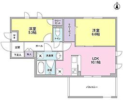 フェリチターレ 2LDKの間取図画像