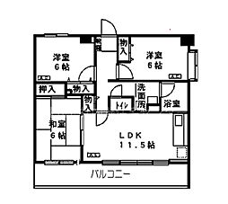 シェニートモンチーク武蔵関 11階3LDKの間取り