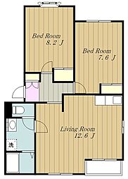 フォートヴィラII 1階2LDKの間取り