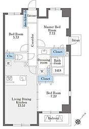 ラドゥセール巣鴨West 3LDKの間取図画像