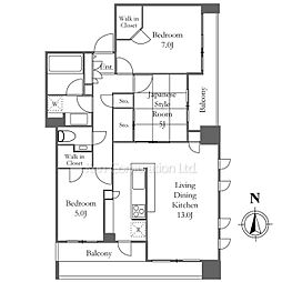 ザ・タワー小石川 3LDKの間取図画像
