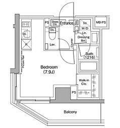 ザ・パークハビオ駒込 ワンルームの間取図画像