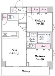 ロイジェント志村坂上 2LDKの間取図画像
