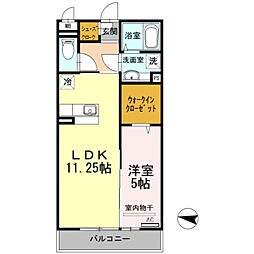 sereno 黒田 3階1LDKの間取り
