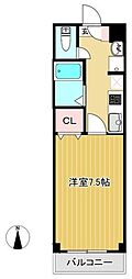 シャルマン草加5 1Kの間取図画像