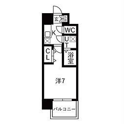 レジュールアッシュあびこ 6階1Kの間取り