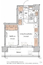 ブランシエスタ木場 11階1LDKの間取り