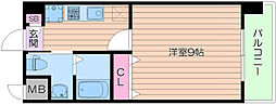 PARKHILLS都島縁 1Kの間取図画像