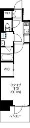 アルティジャーノDs SAYAMA 9階1Kの間取り