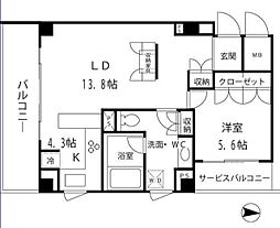 JR山手線 品川駅 徒歩10分の賃貸マンション 3階1LDKの間取り