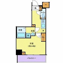 JR南武線 尻手駅 徒歩11分の賃貸マンション 6階1Kの間取り