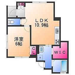 プレミアムスイート岸和田駅前 1LDKの間取図画像