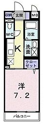 フィオーレ三鷹台 1階1Kの間取り