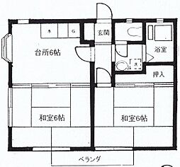 メゾン勝田台B 2DKの間取図画像