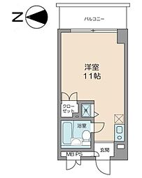ステップス ワンルームの間取図画像