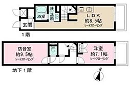 Admiral Himonya 1SLDKの間取図画像