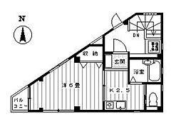 明幸ビル 1Kの間取図画像