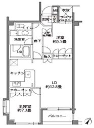 カスタリア八雲 2LDKの間取図画像