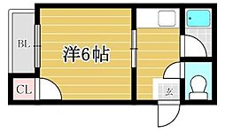 スカイハイツ大橋No.32 1Kの間取図画像
