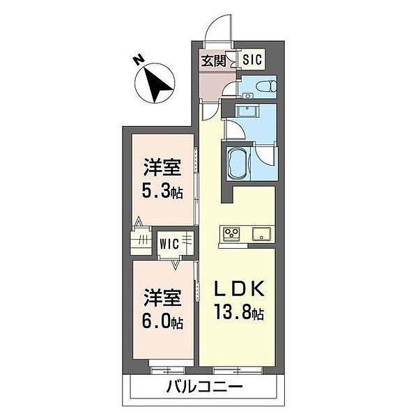 ＫＡＥＤＥ 00203｜東京都北区浮間４丁目(賃貸マンション2LDK・2階・56.03㎡)の写真 その2