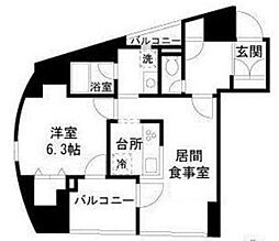 セルクル落合 1LDKの間取図画像