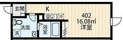 大田区新蒲田2丁目マンション ワンルームの間取図画像