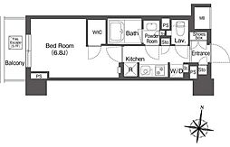 コンフォリア森下リバーサイド 4階1Kの間取り