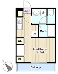 リブリ・Oceanmauve 1Kの間取図画像