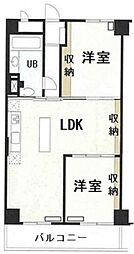 メイツ品川 10階2LDKの間取り