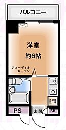サンモールハチオウジ 1Kの間取図画像