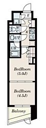 S-FORT中板橋 1DKの間取図画像