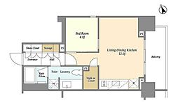 ＡＳＰＲＩＭＥ八丁堀 10階1LDKの間取り