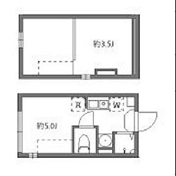 メゾンドブルーム平井 ワンルームの間取図画像