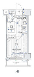 リライア東京イーストレジデンス 1Kの間取図画像