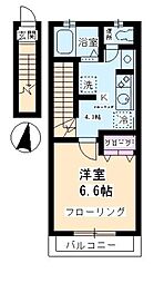 東急大井町線 北千束駅 徒歩6分の賃貸アパート 2階1Kの間取り