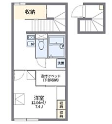 レオパレス若葉 1Kの間取図画像