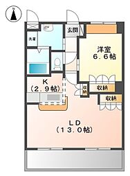 和光-II 2階1LDKの間取り