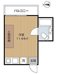 メゾン・ド・ミリュB ワンルームの間取図画像