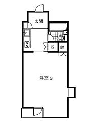 グランドハイツ博多 1Kの間取図画像