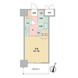 Louis Residence弁天町 1Kの間取図画像