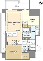オアーゼ日暮里レジデンス 11階1SLDKの間取り