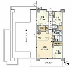 ヴィークステージ世田谷千歳烏山 6階3LDKの間取り
