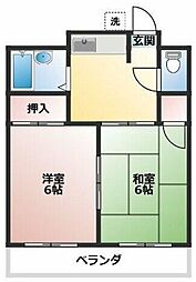 マンション三鈴 2Kの間取図画像