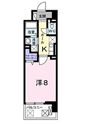 阪神本線 尼崎駅 徒歩5分の賃貸マンション 8階1Kの間取り